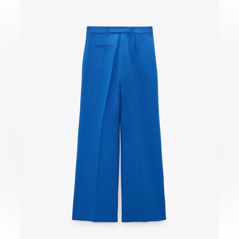 ZARA Mid Rise Straight Leg Blue Trousers XS - Picture 2 of 11